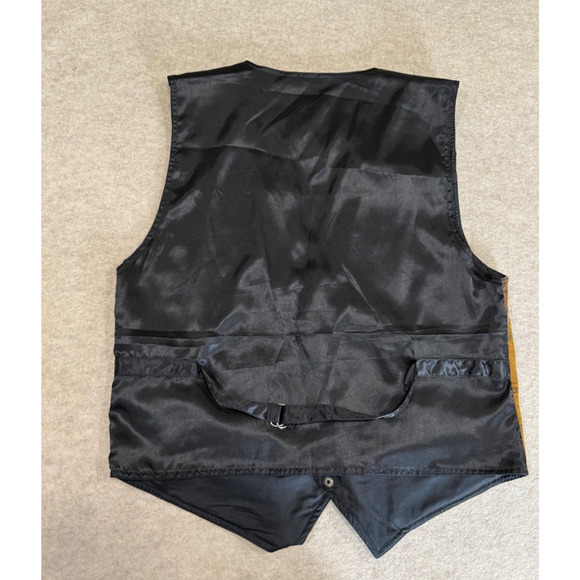 Leather Patchwork USA State License Plates Vtg Vest XL Jazzman Oklahoma Snaps - Picture 3 of 7